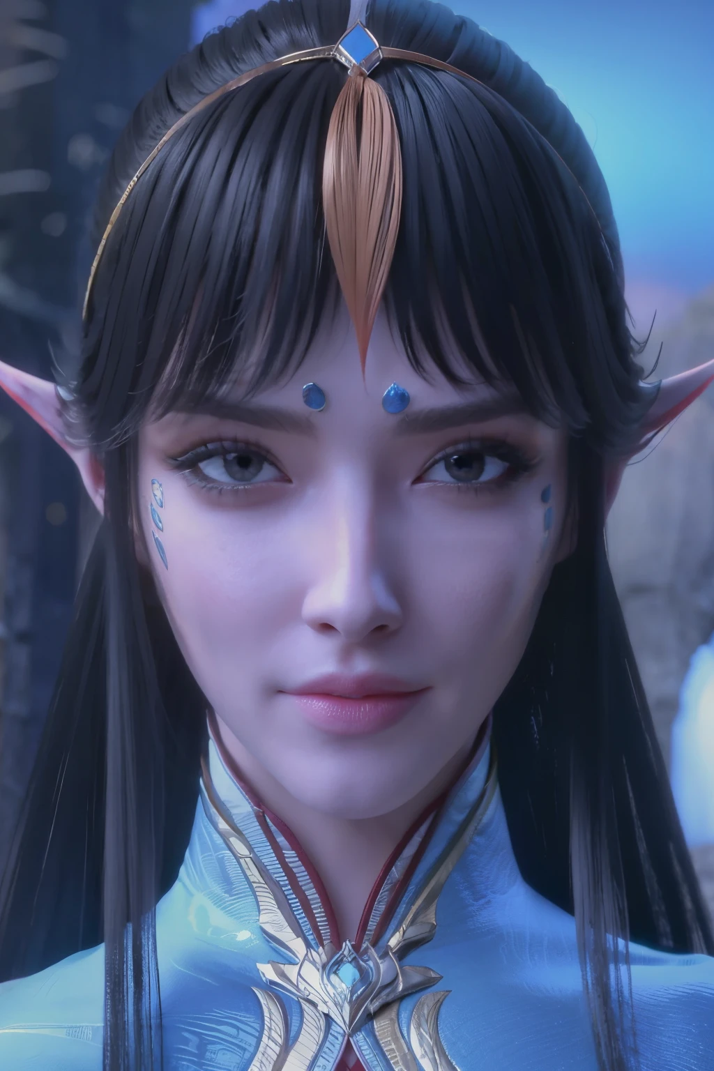 beautiful, face, pointed ears 