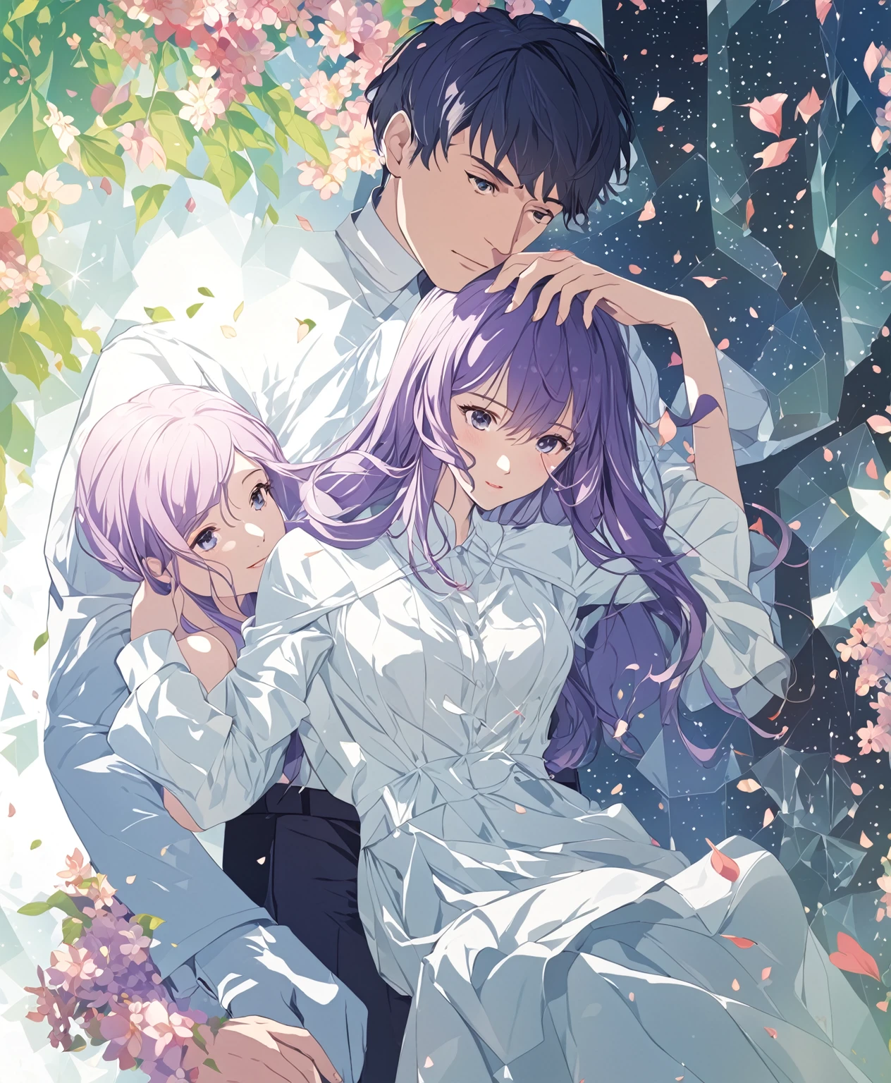 Illustration of a man and a woman,Second dimension illustration