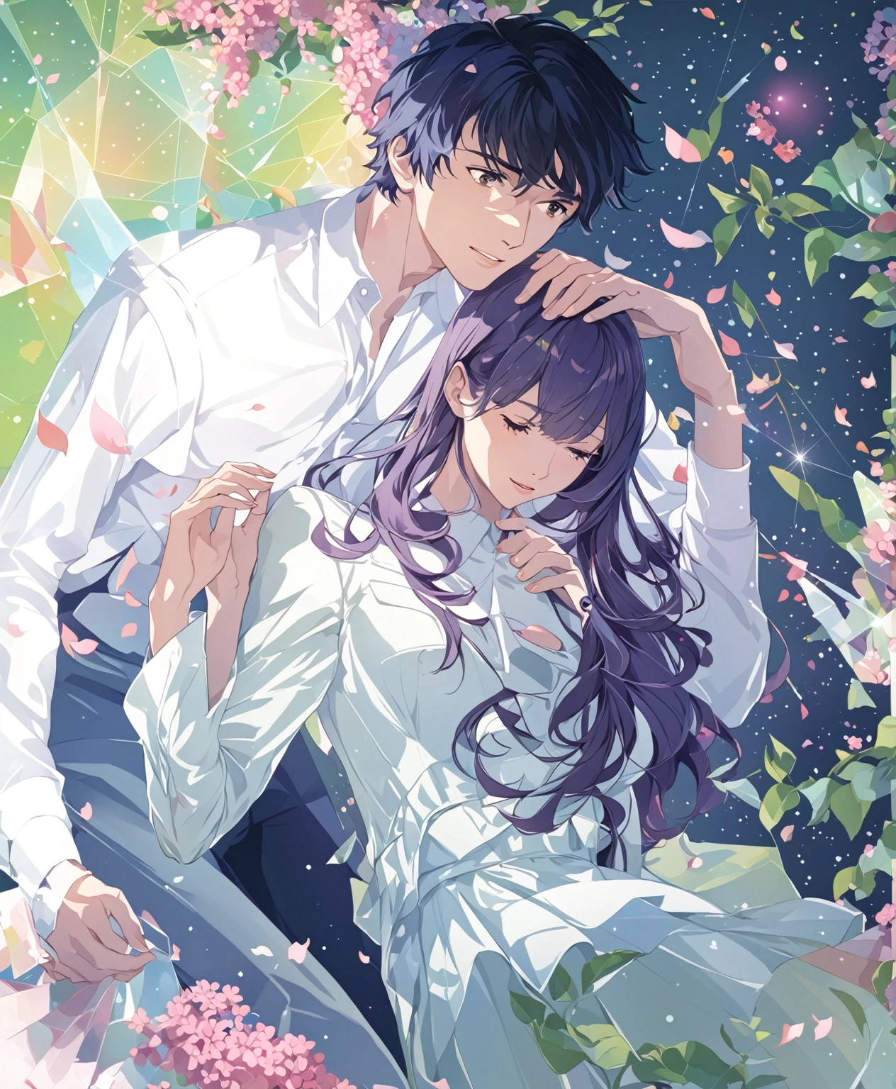 Illustration of a man and a woman,Second dimension illustration