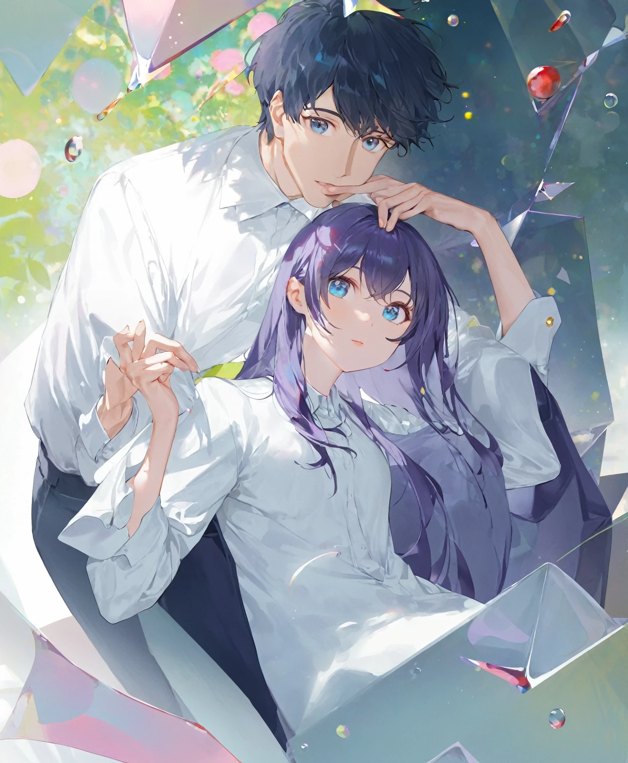 Illustration of a man and a woman,Second dimension illustration