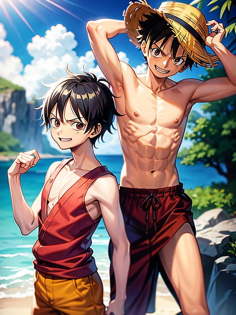 Luffy from One Piece with a friend