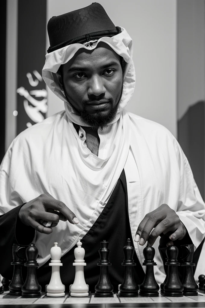 Islamic black and white chess king