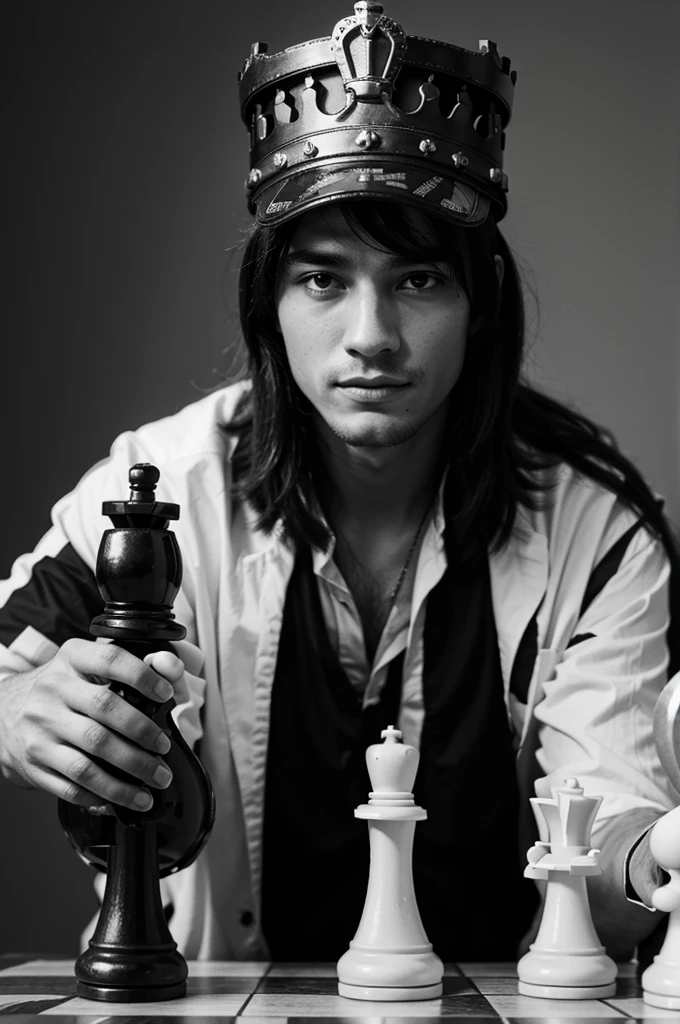 Black and white chess king