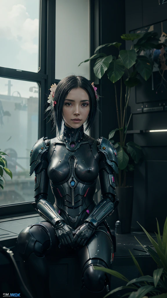 a young boy sitting in front of a giant alien plant, cgsociety 9, cgsociety ), nekro xiii, nekro iii, cgsociety, love death and robots, dreampunk romanticism artwork, kind cyborg girl with flowers, 2. 5 d cgi anime fantasy artwork, still from alita, realistic anime 3 d style, high definition cgsociety