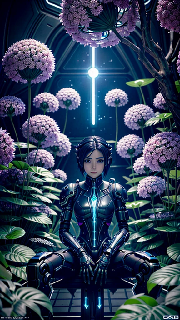 a young boy sitting in front of a giant alien plant, cgsociety 9, cgsociety ), nekro xiii, nekro iii, cgsociety, love death and robots, dreampunk romanticism artwork, kind cyborg girl with flowers, 2. 5 d cgi anime fantasy artwork, still from alita, realistic anime 3 d style, high definition cgsociety