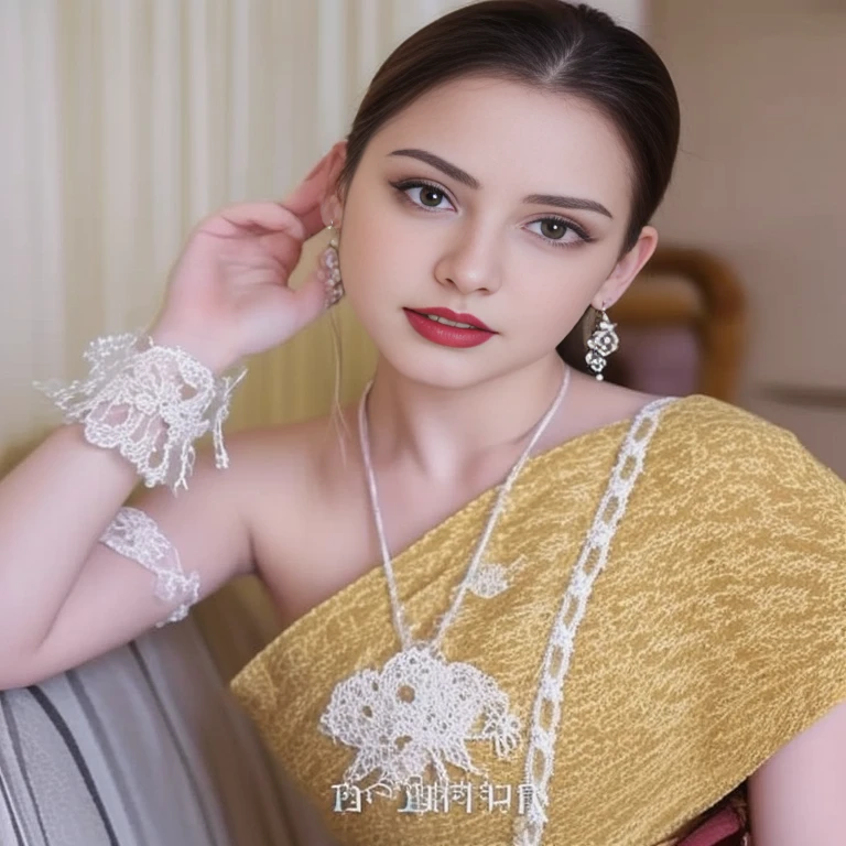 (Masterpiece:1.4),, (best quality:1.4),,3 D,, Ultra high resolution animation,, 8k, CG,, (Very delicate and beautiful:1.2),, , upper body,, from the side,, look at viewer,, , 1 girl,, alone,, Girl Robbery,, mature woman,, , cute, sweet,, , In wheat fields,, blurred background,, , long brown hair,, Ponytail, long, flowing hair,, , brown eyes,, gag,, red lips,, , wind blown face,, , white dress,, large breasts,