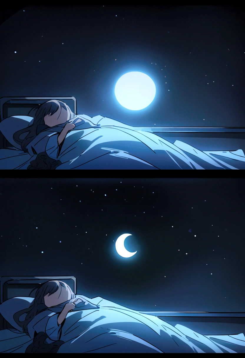 Create a thumbnail for our video on sleep and the harmful effects of blue light at night. The thumbnail should be eye-catching and reflect the subject of the video. Use dark colors to represent the night and visual elements such as a light bulb, a phone or computer screen, and a sleep symbol (such as a bed or a crescent moon). You can also include an image of a person having trouble sleeping or covering their eyes to protect themselves from the light. Make sure the thumbnail is clear and easy to understand to encourage people to click on the video.