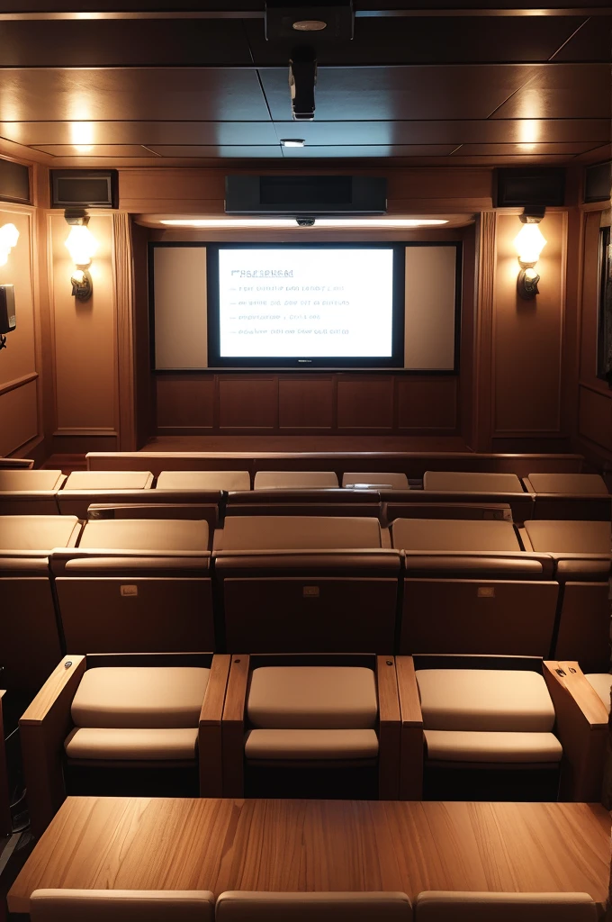 Cinema screen with popcorn pots and cinema clapperboard