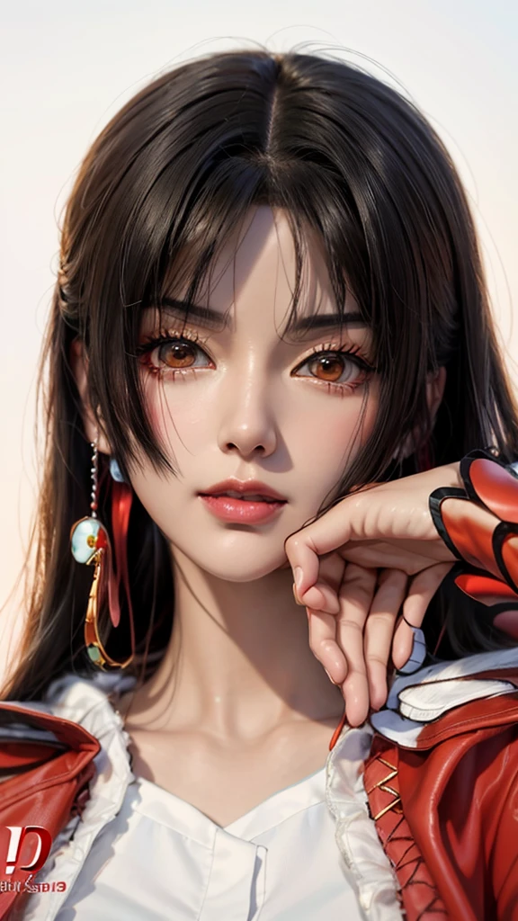 a close up of a woman with a red jacket and earrings, nico robin, artgerm. anime illustration, made with anime painter studio, masayoshi suto and artgerm, artgerm. high detail, artgerm colorful!!!, beautiful character painting, range murata and artgerm, stunning anime face portrait, from one piece, beautiful anime woman