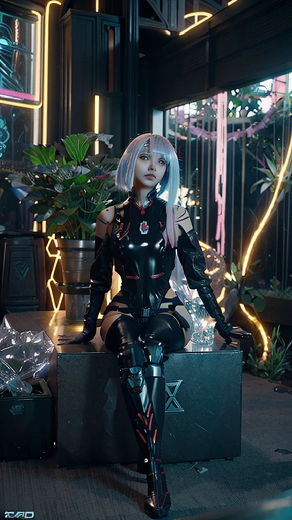 a young boy sitting in front of a giant alien plant, cgsociety 9, cgsociety ), nekro xiii, nekro iii, cgsociety, love death and robots, dreampunk romanticism artwork, kind cyborg girl with flowers, 2. 5 d cgi anime fantasy artwork, still from alita, realistic anime 3 d style, high definition cgsociety