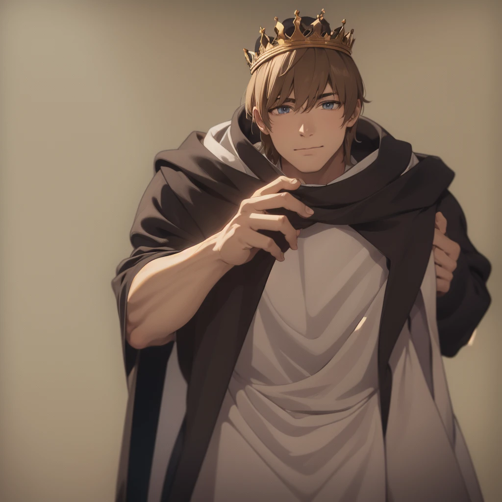 Male hand holding a crown