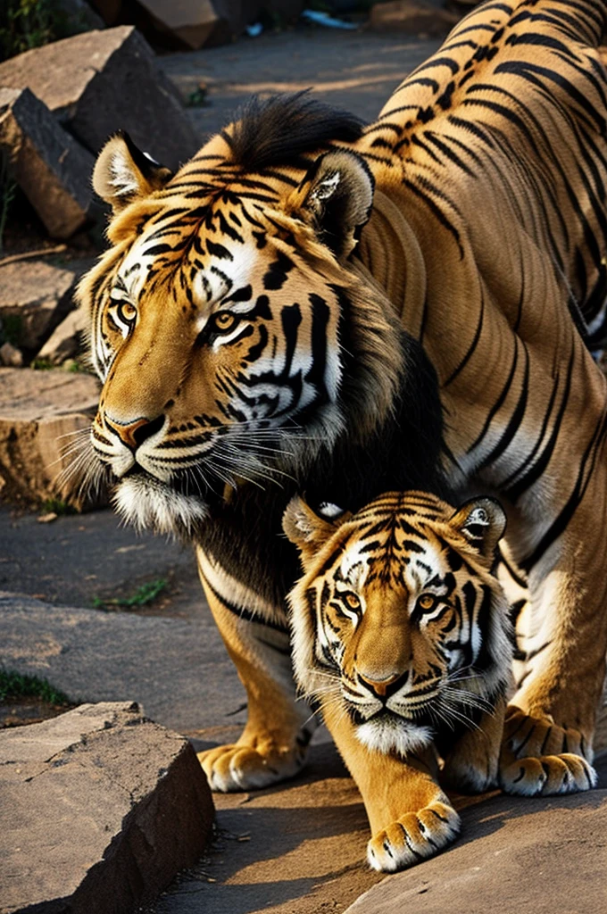 A tiger combined with a lion 