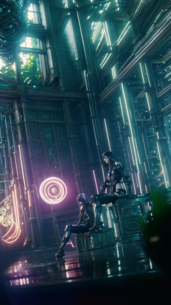 a young boy sitting in front of a giant alien plant, cgsociety 9, cgsociety ), nekro xiii, nekro iii, cgsociety, love death and robots, dreampunk romanticism artwork, kind cyborg girl with flowers, 2. 5 d cgi anime fantasy artwork, still from alita, realistic anime 3 d style, high definition cgsociety