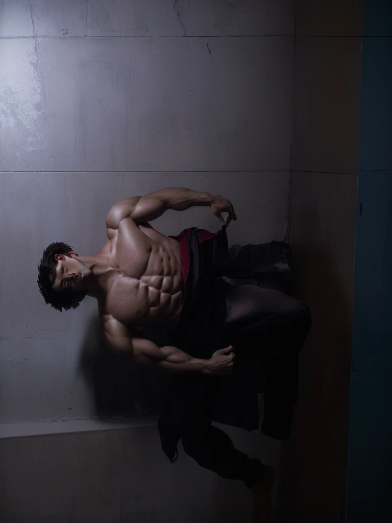 there is a man that is standing in a room with no shirt, taken with a canon eos 5d, taken with a canon eos 5 d, full body shoot, male model, cinematic body shot, taken with canon eos 5 d, dramatic pose, model posing, with abs, taken with canon 8 0 d, taken with canon eos 5 d mark iv