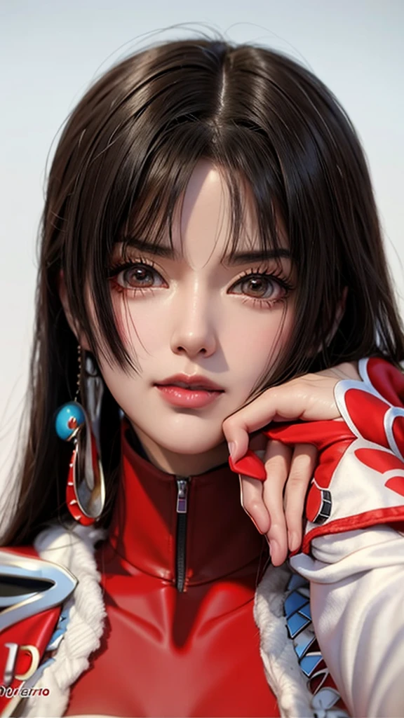 a close up of a beautiful girl with a red jacket and earrings, nico robin, artgerm. anime illustration, made with anime painter studio, masayoshi suto and artgerm, artgerm. high detail, artgerm colorful!!!, beautiful character painting, range murata and artgerm, stunning anime face portrait, from one piece, beautiful anime woman
