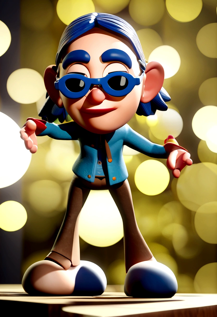 Cartoon character of a man in sunglasses and blue shirt, animation character, stylized character, animation style rendering, 3d stylized, Arnold Maya rendering, Stylized 3D rendering, toon render screenshot, 3d character, 3d character, Stylized 3D rendering, 3D character rendering, cartoon character, Personagem de close up, character posing, (Pixar-style) (master part:1.2) (bokeh) (best qualityer) (skin detailed) (detailed texture) (8K) (Argilla) (cinematic lighting) (sharp focus