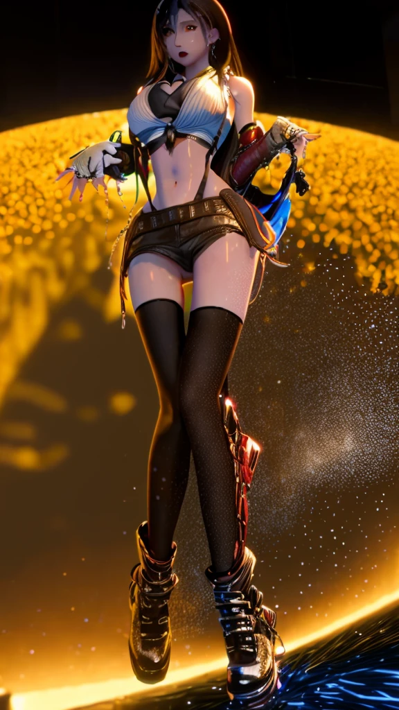 ((best quality)), ((masterpiece)), (detailed),
beautiful and cute and charming anime in real life, at night forest, she has white skin, bright blue eyes, slim body, small face, long blonde hair, bangs hair, big breats, big boobies, big ass, she nudes, wearing white tight summer tank crop top spaghetti strap sexy Short Low Waist Sexy Micro Hot Pants Jeans Ripped and cute big glasses, she caught in rain, all her clothes and skin is wet, her cleavage and nipples is visible, seductive pose, she bite her lip, full body,