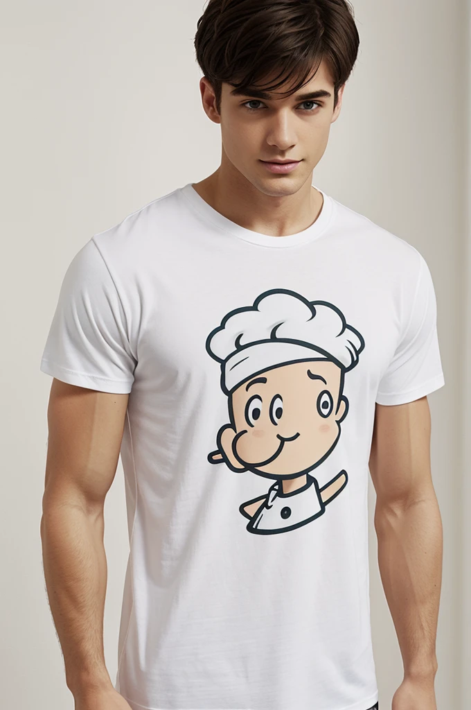 Cartoon Baker White T-shirt with Sam's Club Name