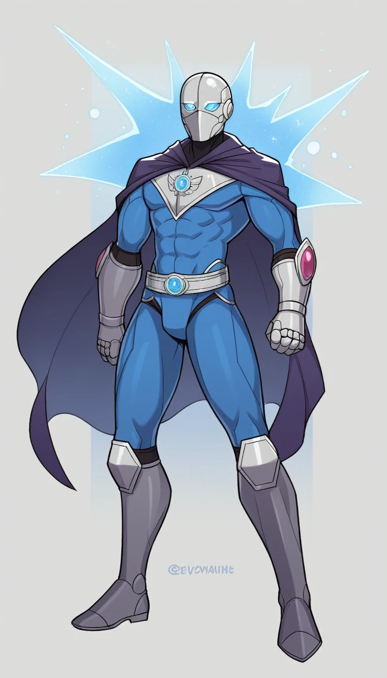 ### VaayuAstra's Costume Design
**Concept:**
VaayuAstra's costume should reflect his connection to the wind and nature while exuding a heroic and formidable presence. The design should be both practical for combat and visually striking, symbolizing his role as a guardian and warrior.
**Color Scheme:**
- **Primary Colors:** Deep Blue and Silver
- **Accent Colors:** White and Metallic Gray
**Material:**
- Lightweight and durable fabrics such as kevlar and reinforced spandex for flexibility and protection.
- Sections of the costume could be made from high-tech materials that can withstand extreme weather conditions and physical impact.
**Details:**
1. **Body Suit:**
- **Base:** Deep blue bodysuit that fits snugly, allowing for maximum mobility.
- **Patterns:** Silver patterns resembling swirling wind currents running along the arms, legs, and torso, symbolizing his control over the air.
2. **Chest Emblem:**
- A silver emblem of a stylized wind gust on the chest, glowing faintly with an ethereal light to signify his divine powers.
3. **Cape:**
- **Design:** A detachable, knee-length cape in a gradient from deep blue to white, mimicking the appearance of clouds and wind.
- **Functionality:** Lightweight and designed to flow gracefully in the wind, enhancing his aerodynamic movements.
4. **Mask:**
- **Style:** A sleek, silver mask covering the upper half of his face, with wind-like designs etched into it.
- **Features:** Advanced lenses integrated for his extraordinary vision abilities, allowing him to see through obstacles and across great distances.
5. **Gauntlets and Boots:**
- **Gauntlets:** Silver, reinforced gauntlets with built-in tech for controlling his wind blasts and channeling energy.
- **Boots:** High-tech boots designed for super speed and enhanced grip, featuring silver accents and wind motifs.
6. **Utility Belt:**
- A metallic gray belt with compartments for storing gadgets, communication devices, and essential items