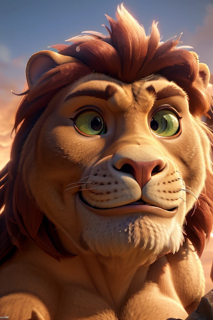 muscular lion, giant muscular lion, lion with gigantic biceps, fairytale style, fantasy animal, (best quality,4k,8k,highres,masterpiece:1.2),ultra-detailed,(realistic,photorealistic,photo-realistic:1.37),extremely detailed musculature, extremely detailed facial features, beautiful detailed eyes, beautiful detailed nose, beautiful detailed mouth, intricate details, cinematic lighting, dramatic lighting, vibrant colors, cinematic composition, epic scale