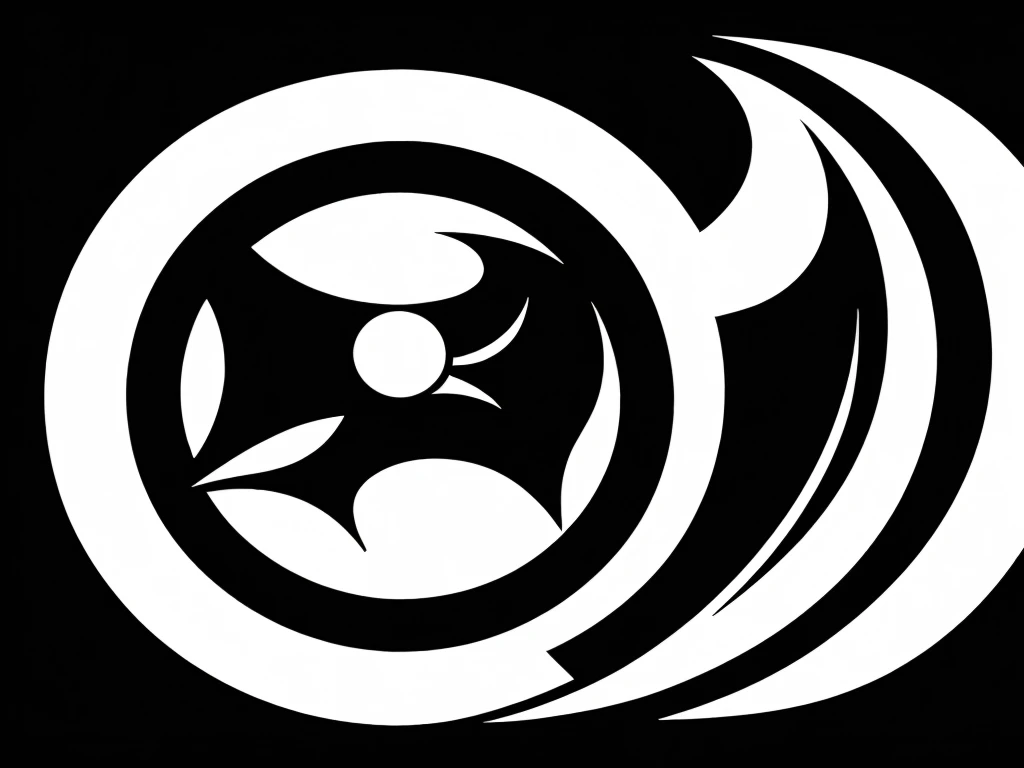 Transparent glossy hawkeye logo on a black background