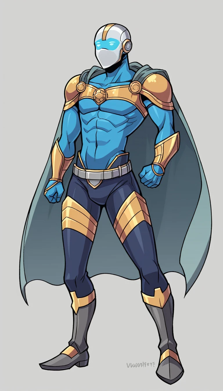### VaayuAstra's Costume Design
**Concept:**
VaayuAstra's costume should reflect his connection to the wind and nature while exuding a heroic and formidable presence. The design should be both practical for combat and visually striking, symbolizing his role as a guardian and warrior.
**Color Scheme:**
- **Primary Colors:** Deep Blue and Silver
- **Accent Colors:** White and Metallic Gray
**Material:**
- Lightweight and durable fabrics such as kevlar and reinforced spandex for flexibility and protection.
- Sections of the costume could be made from high-tech materials that can withstand extreme weather conditions and physical impact.
**Details:**
1. **Body Suit:**
- **Base:** Deep blue bodysuit that fits snugly, allowing for maximum mobility.
- **Patterns:** Silver patterns resembling swirling wind currents running along the arms, legs, and torso, symbolizing his control over the air.
2. **Chest Emblem:**
- A silver emblem of a stylized wind gust on the chest, glowing faintly with an ethereal light to signify his divine powers.
3. **Cape:**
- **Design:** A detachable, knee-length cape in a gradient from deep blue to white, mimicking the appearance of clouds and wind.
- **Functionality:** Lightweight and designed to flow gracefully in the wind, enhancing his aerodynamic movements.
4. **Mask:**
- **Style:** A sleek, silver mask covering the upper half of his face, with wind-like designs etched into it.
- **Features:** Advanced lenses integrated for his extraordinary vision abilities, allowing him to see through obstacles and across great distances.
5. **Gauntlets and Boots:**
- **Gauntlets:** Silver, reinforced gauntlets with built-in tech for controlling his wind blasts and channeling energy.
- **Boots:** High-tech boots designed for super speed and enhanced grip, featuring silver accents and wind motifs.
6. **Utility Belt:**
- A metallic gray belt with compartments for storing gadgets, communication devices, and essential items