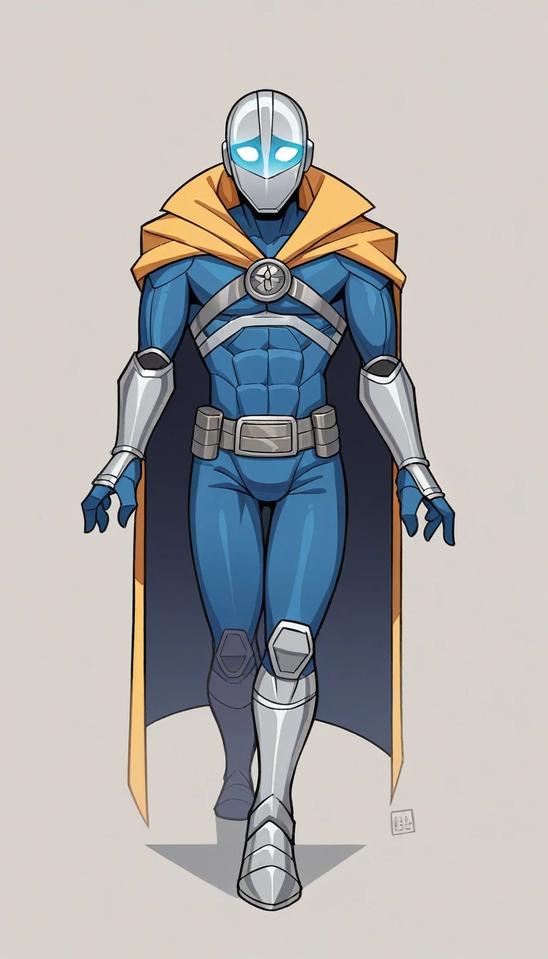 ### VaayuAstra's Costume Design

**Concept:**
VaayuAstra's costume should reflect his connection to the wind and nature while exuding a heroic and formidable presence. The design should be both practical for combat and visually striking, symbolizing his role as a guardian and warrior.

**Color Scheme:**
- **Primary Colors:** Deep Blue and Silver
- **Accent Colors:** White and Metallic Gray

**Material:**
- Lightweight and durable fabrics such as kevlar and reinforced spandex for flexibility and protection.
- Sections of the costume could be made from high-tech materials that can withstand extreme weather conditions and physical impact.

**Details:**

1. **Body Suit:**
   - **Base:** Deep blue bodysuit that fits snugly, allowing for maximum mobility.
   - **Patterns:** Silver patterns resembling swirling wind currents running along the arms, legs, and torso, symbolizing his control over the air.

2. **Chest Emblem:**
   - A silver emblem of a stylized wind gust on the chest, glowing faintly with an ethereal light to signify his divine powers.

3. **Cape:**
   - **Design:** A detachable, knee-length cape in a gradient from deep blue to white, mimicking the appearance of clouds and wind.
   - **Functionality:** Lightweight and designed to flow gracefully in the wind, enhancing his aerodynamic movements.

4. **Mask:**
   - **Style:** A sleek, silver mask covering the upper half of his face, with wind-like designs etched into it.
   - **Features:** Advanced lenses integrated for his extraordinary vision abilities, allowing him to see through obstacles and across great distances.

5. **Gauntlets and Boots:**
   - **Gauntlets:** Silver, reinforced gauntlets with built-in tech for controlling his wind blasts and channeling energy.
   - **Boots:** High-tech boots designed for super speed and enhanced grip, featuring silver accents and wind motifs.

6. **Utility Belt:**
   - A metallic gray belt with compartments for storing gadgets, communication devices, and essential items