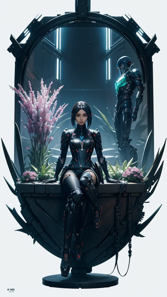 a young boy sitting in front of a giant alien plant, cgsociety 9, cgsociety ), nekro xiii, nekro iii, cgsociety, love death and robots, dreampunk romanticism artwork, kind cyborg girl with flowers, 2. 5 d cgi anime fantasy artwork, still from alita, realistic anime 3 d style, high definition cgsociety.Fan bing bing .