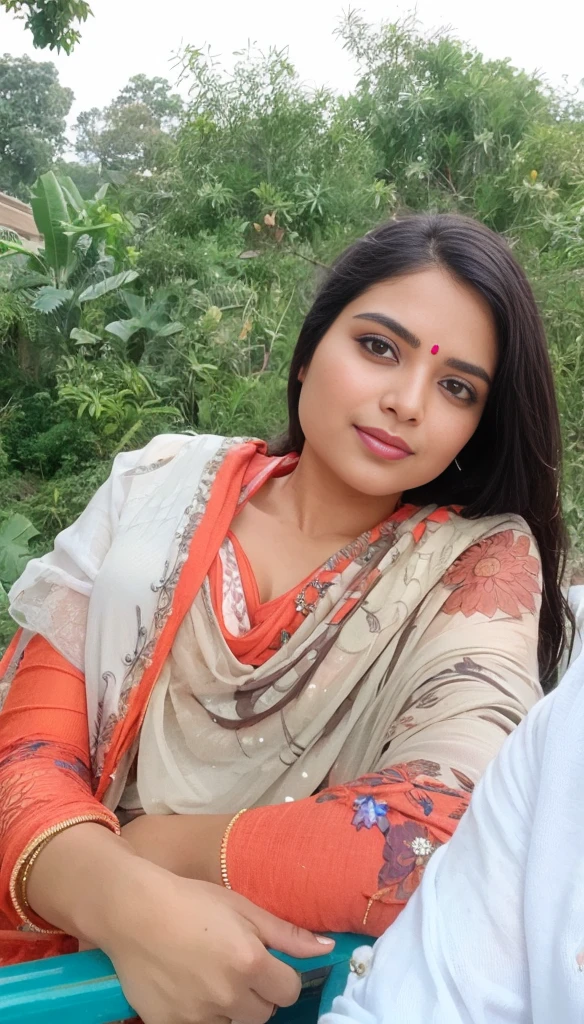 a woman in a sari posing for a picture, indian goddess, traditional beauty, indian, beautiful goddess, ornate cosplay, indian style, indian super model, beautiful maiden, gorgeous woman, south east asian with long, provocative indian, gorgeous beautiful woman, intricate outfit, hindu aesthetic, beautiful asian girl, extremely detailed goddess shot, jaw-dropping beauty, big  deep cleavage sexy navel