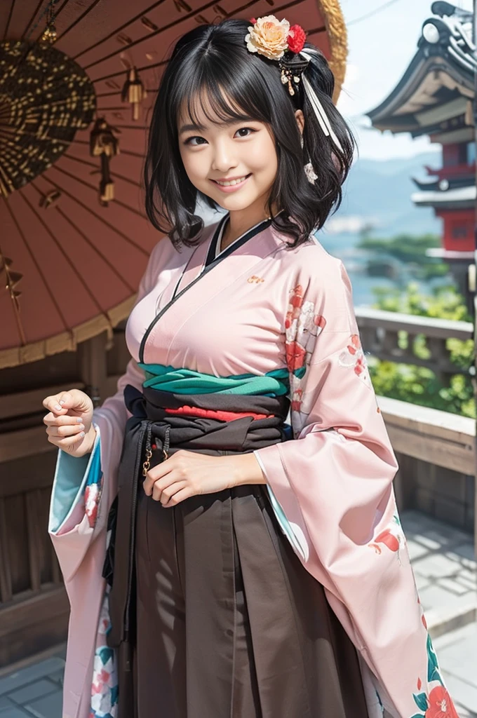 (8K、Raw photography、Highest quality、masterpiece:1.2),(Black Hair、Dark Eyes:1.9),(kimono:1.6)、View your audience,Viewed from the front,White skin,(Twin Drill Hair:1.3)、(Tight waist:1.6)、(Clothes that accentuate the shape of the breasts:1.0)、(Big Breasts :1.3)、Slim figure、Ultra-high resolution,beautiful,beautiful fece,(One person、No background:1.9),whole bodyボディー,Japanese women,(reality的:1.37)、Photon Mapping,reality、(Baby-faced and cute: 1.2)、(Cute Smile: 1.8)、(Round face: 1.8)、Radio City、Physically Based Rendering、Depth of field rally background、photograph, (I can see your knees、Thigh close-up:1.8),(:1.6),whole body、Great quality