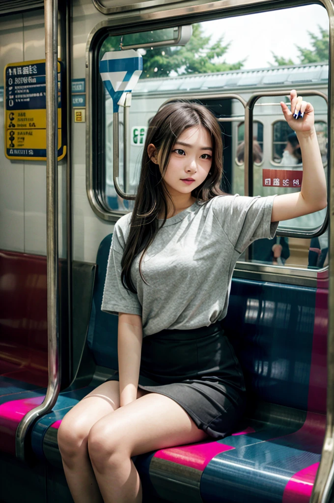 girl in a train