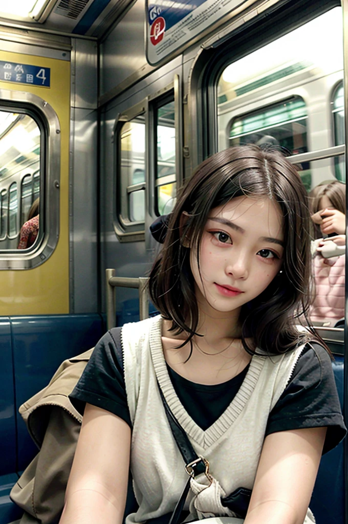 girl in a train