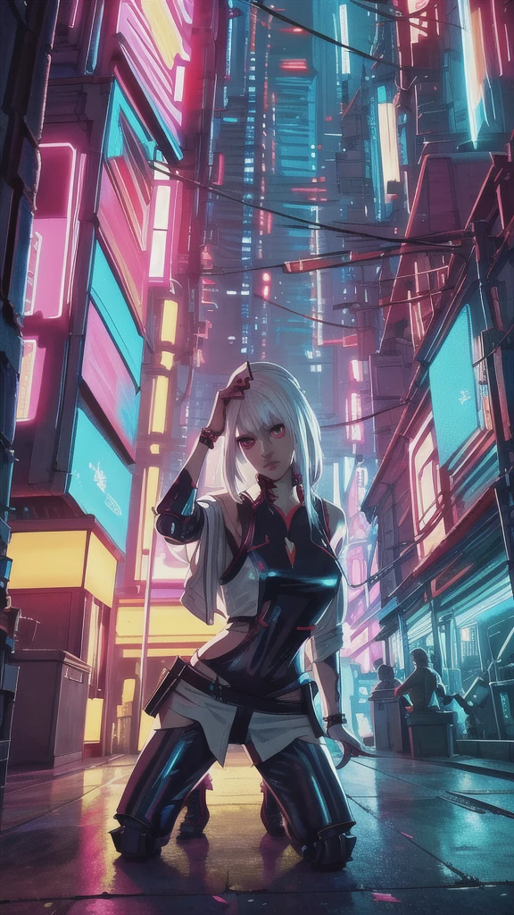 Hyperrealistic version of a woman kneeling down with a sword in her hand, very beautiful cyberpunk samurai, anime cyberpunk art, cyberpunk samurai, cyberpunk anime art, anime cyberpunk, cgsociety 9, digital cyberpunk anime art, style of maciej kuciara.1girl, samurai armor, helmet oni evil mask,intricate, ornaments detailed, cold colors, metal, egypician detail, highly intricate details, realistic light, trending on cgsociety, glowing eyes, facing camera, neon details, ultra realistic details, portrait full body, japanese atmosphere, global illumination, shadows, octane render, 8k, ultra sharp.cool lolita.