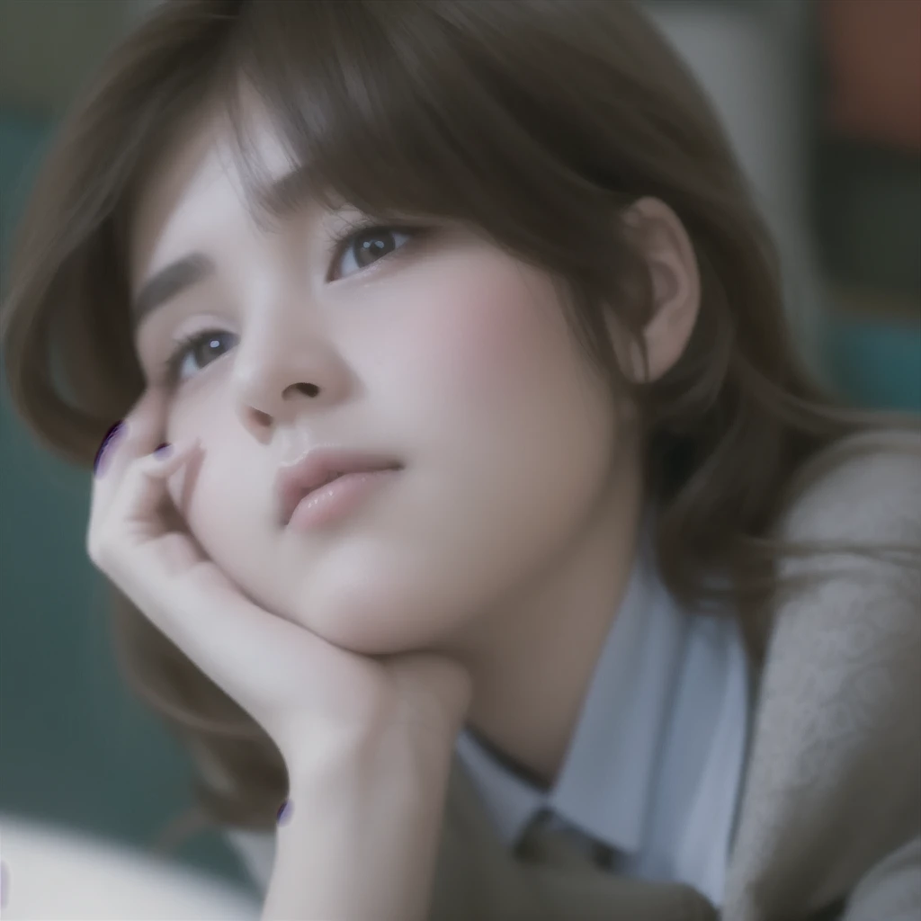 best quality, masterpiece, (realistic:1.2), 1 girl, brown hair, brown eyes,Front, detailed face, beautiful eyes