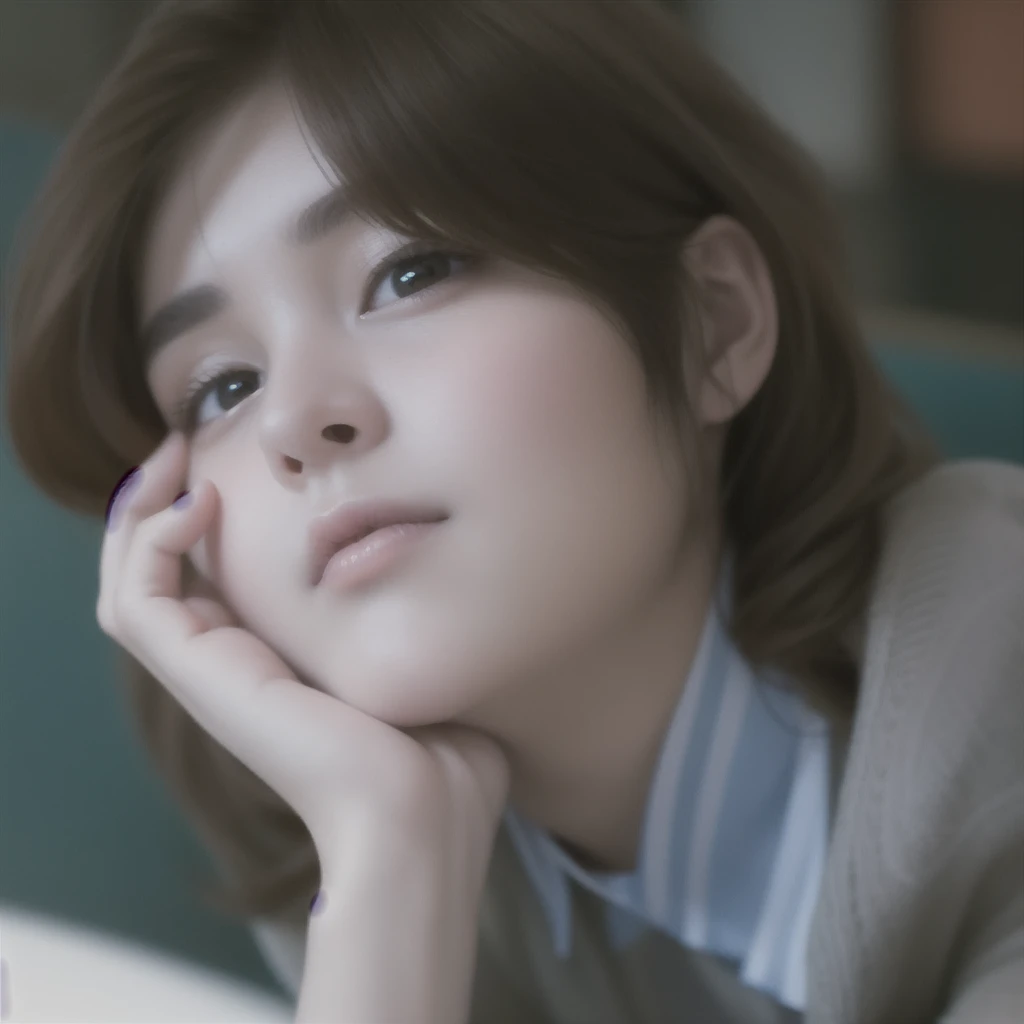 best quality, masterpiece, (realistic:1.2), 1 girl, brown hair, brown eyes,Front, detailed face, beautiful eyes