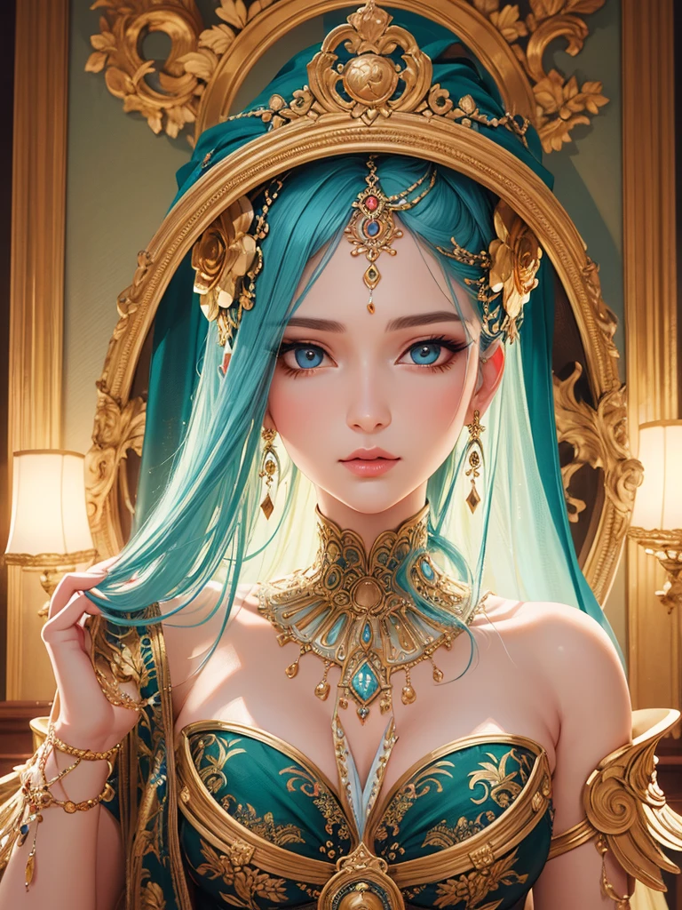 Ultra hd, full hd 8k regulations, masterpiece, an ancient goddess of pure love, kindness sexy, seductive, portrait, elegant attire, intricate details, flowing fabrics, captivating expression, traditional painting technique, high realism, digital illustration, stylized elements, elaborate background, soft pastel color palette, dramatic lighting, by renowned fashion illustration, high-resolution image., illustration, fashion, painting, 3d render, conceptual art, portrait photography