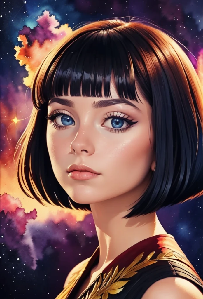 [(Young 1girl mimic fear), Cute Black Chaos Bob To The Wind, baroque::20]:BG[Nebula] (Art by Slawomir-Maniak), Lush watercolor palette canvas/acrylic, Intricate, Extreme detailing, Complex key, ((Single Shot)), ((Best Quality)), ((Masterpiece)) , ( (Realistic)), (IDEAL), 8K, impressionism: 0.2 Обои Full HD