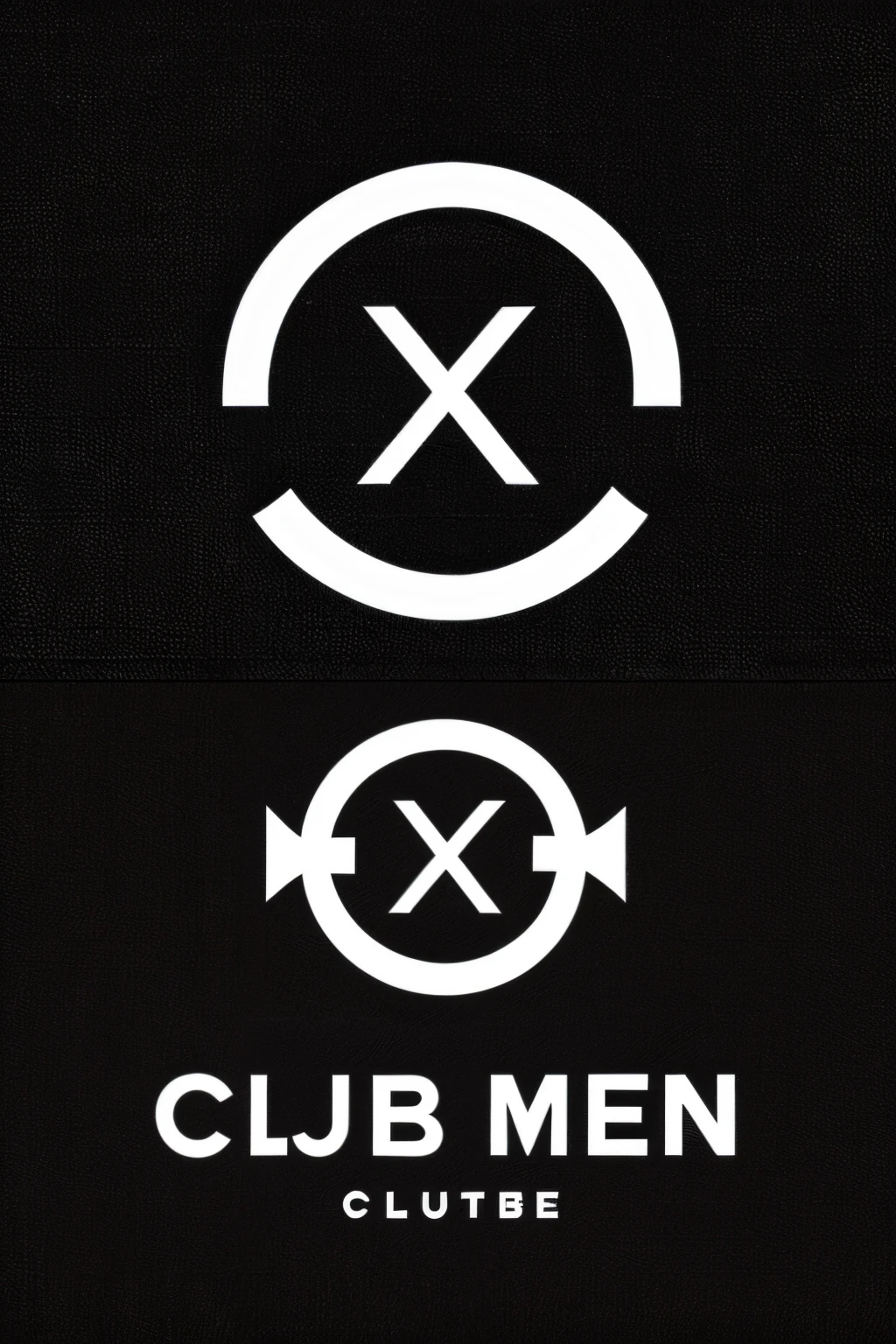 Logos for a clothing store called club men store, black color and without drawing