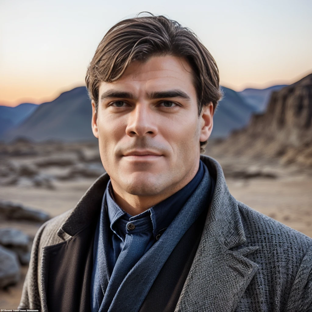 keep his face but do it in different positions, and with different clothes, he is a calm and serious gentleman, an intellectual scholar and geologist