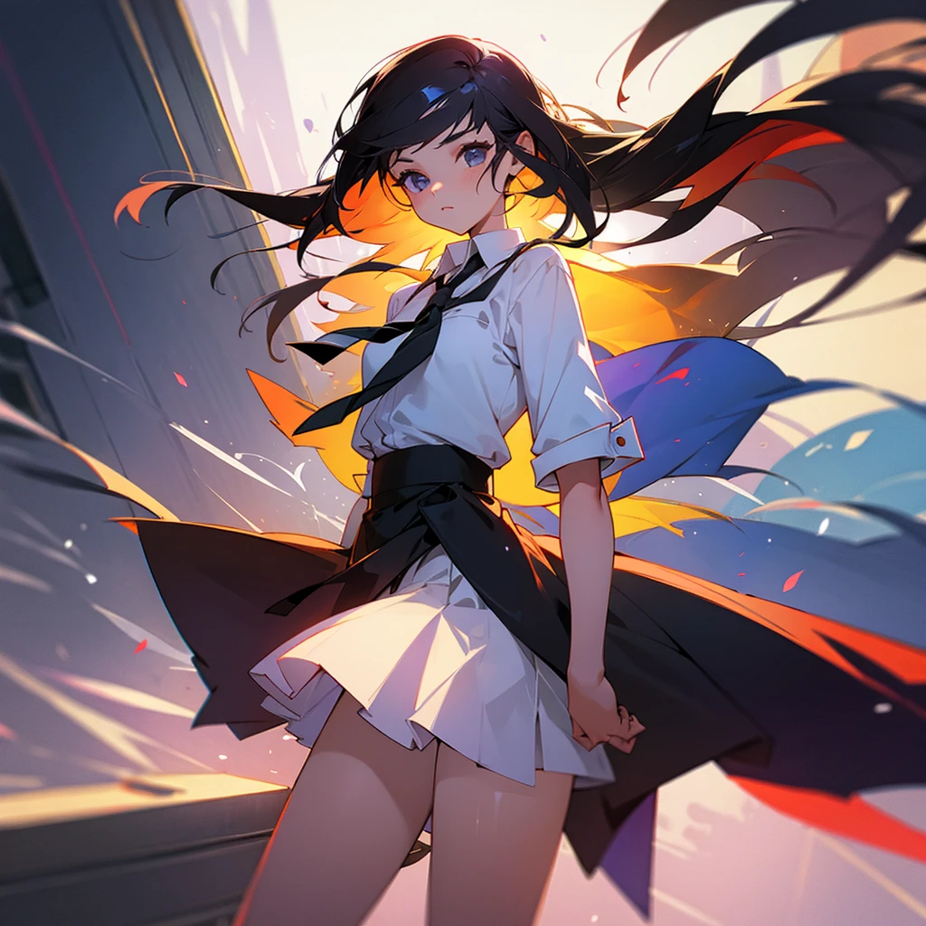 Girl using skirt