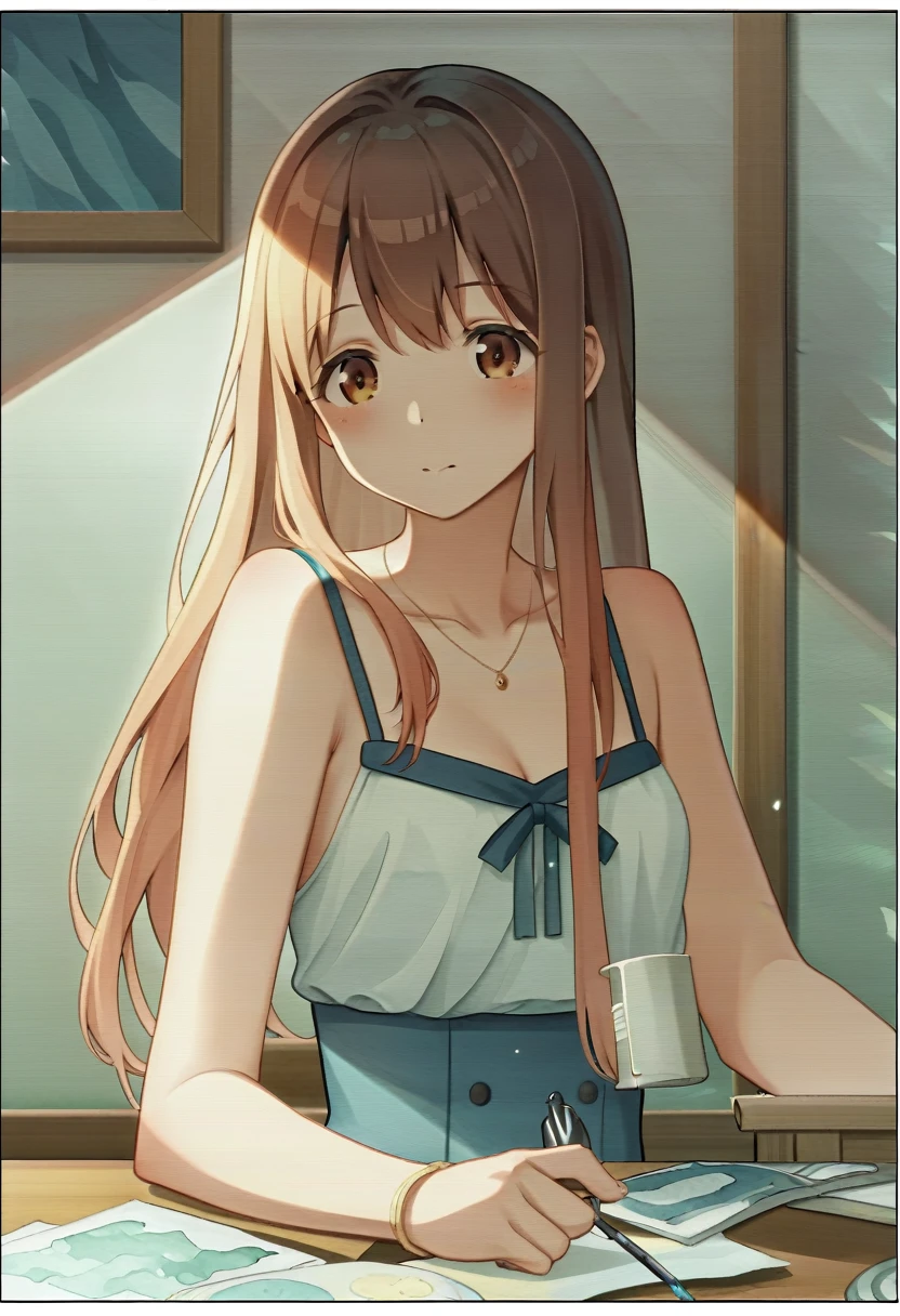 (Tabletop, Highest qualityの, Highest quality, Official Art, (beautifully、aesthetic:1.4), (Watercolor:1.4) ), (Tsukuyomi:1.5), 日本god話のgod様々々, Fleeting beauty, 星空に照らされるgod秘的な存在, god'Grace, Calm and contemplative expression, Flowing Heavenly Robe, A dazzling silver glow illuminates the night view, Dance of shadows and lights, Whispers of Ancient Legends
