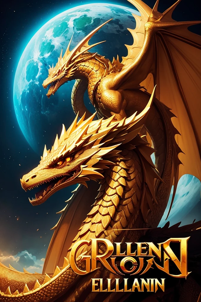 Game logo with a golden dragon written gamers elite