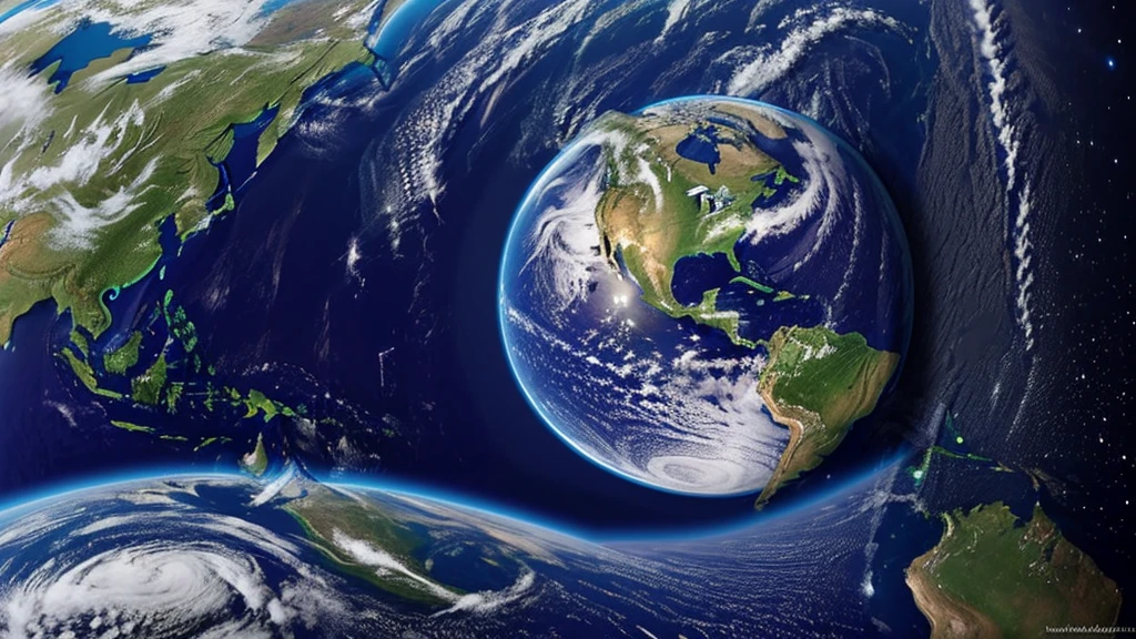 Planet Earth destroyed in half