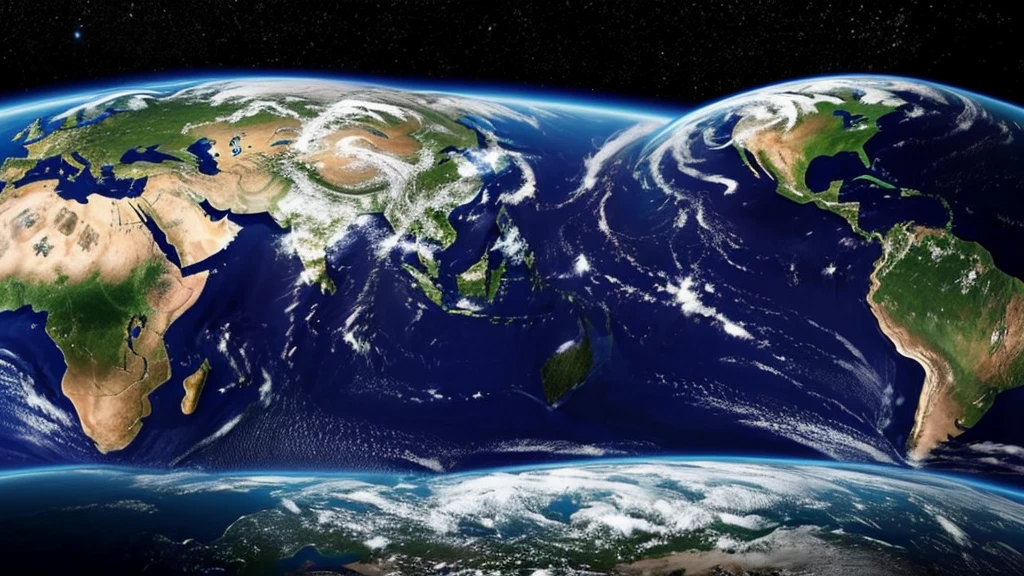 Planet Earth destroyed in half