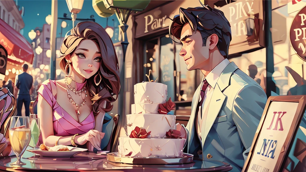 man and woman at party