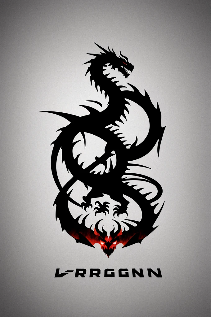 logo with the word rage with a dragon (minimalist)