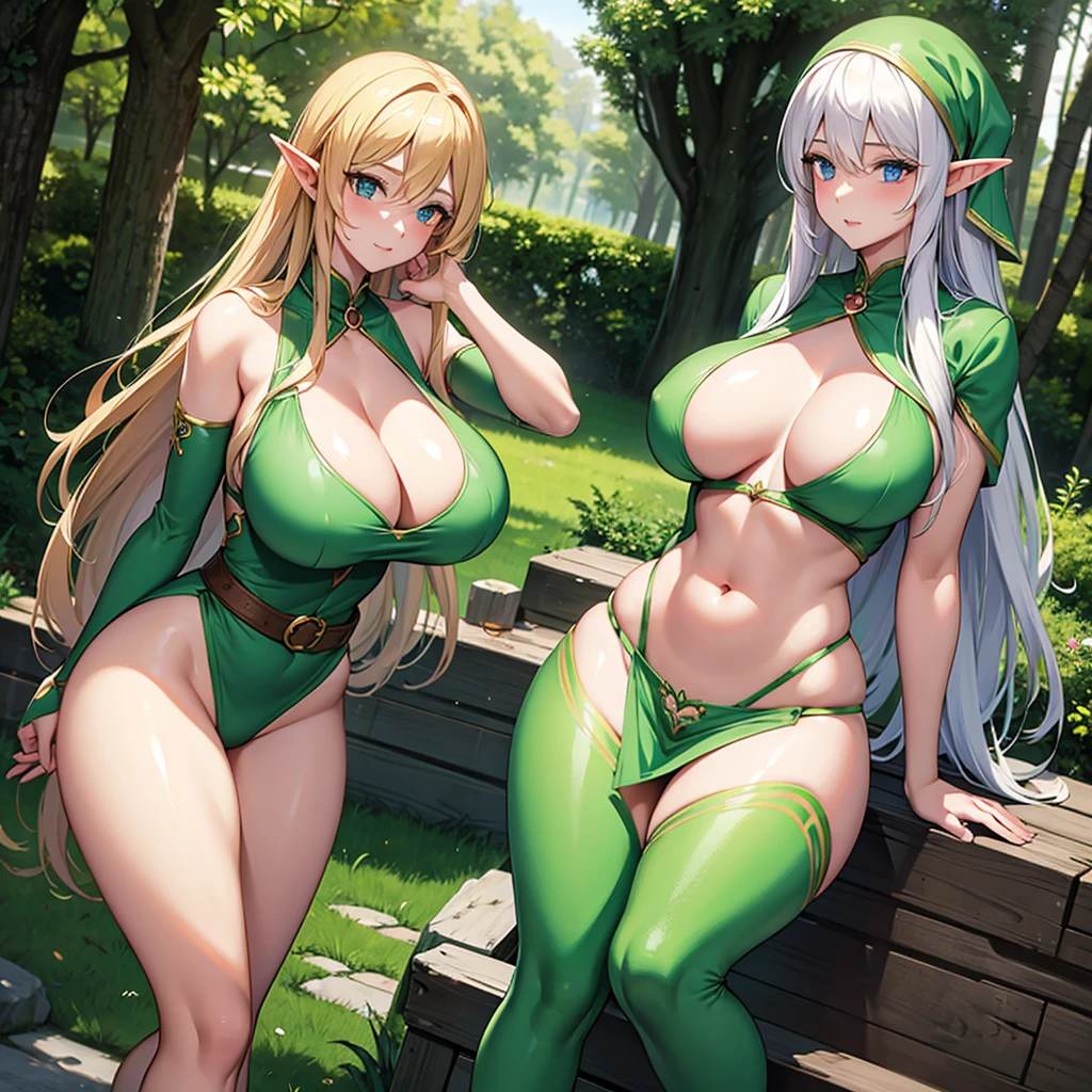 Beautiful elf, large hips and breasts, good look.