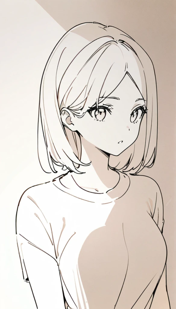 Monochrome Art, Line drawing of anime characters