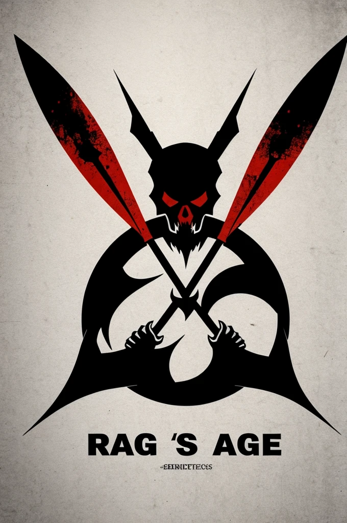 "logo" with the word rage with a scythe (minimalist)