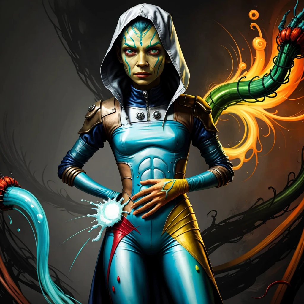 Tinfoil mutant character blending the distinct artistic techniques of Esao Andrews